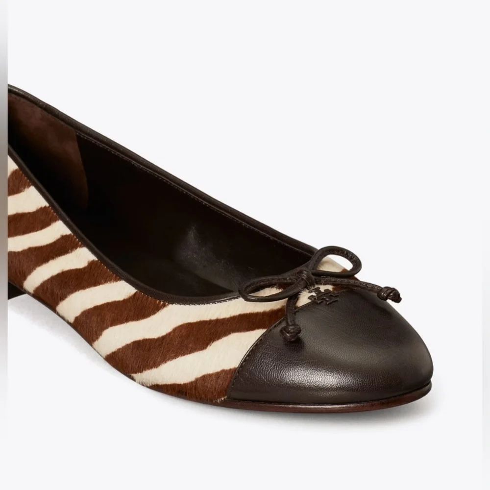 Tory Burch Leopard Print Genuine Calf Hair Ballet Flat Sz 13